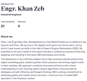 SEO with udemy work